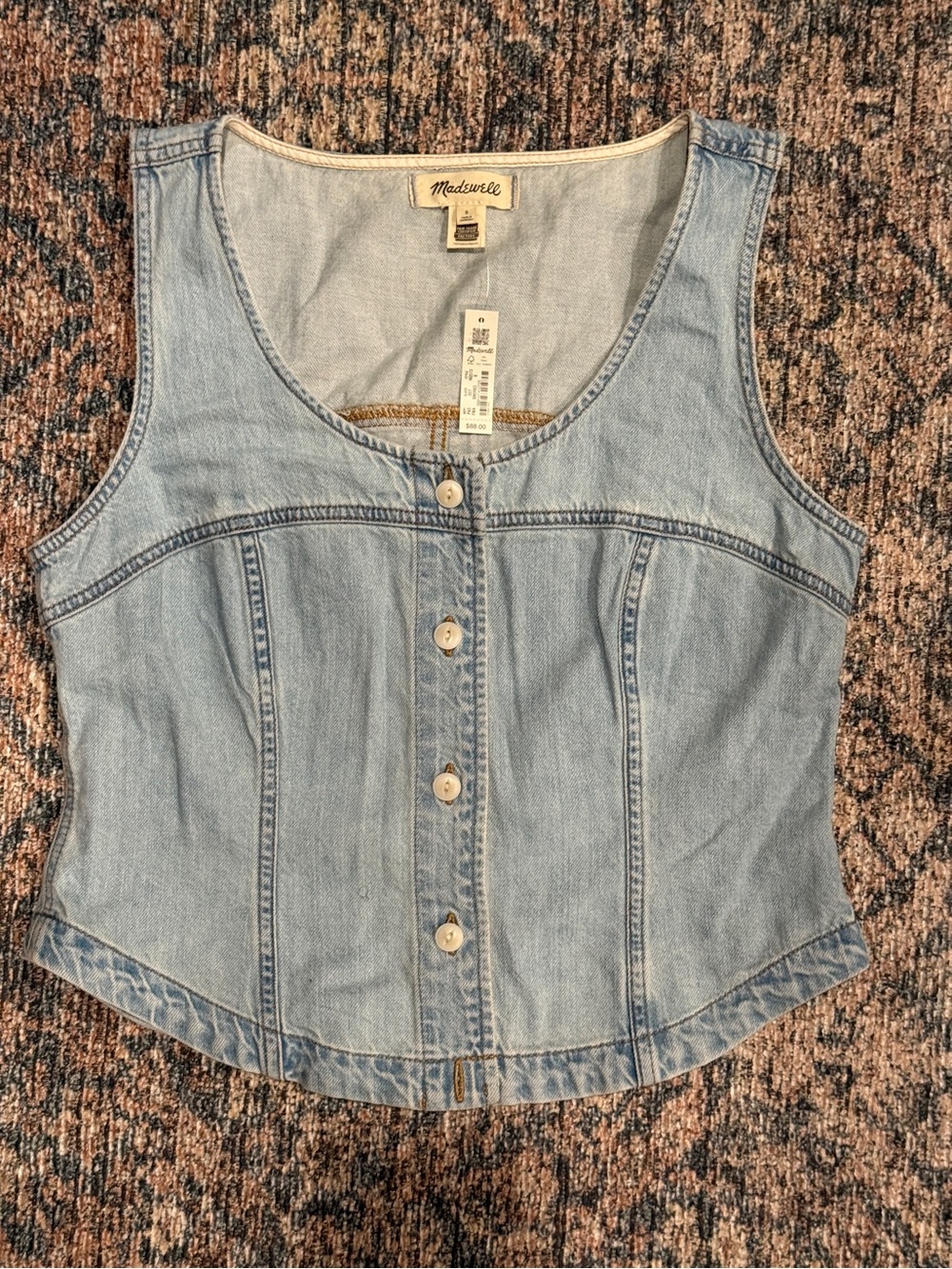 Madewell Light Blue Denim Button Tank